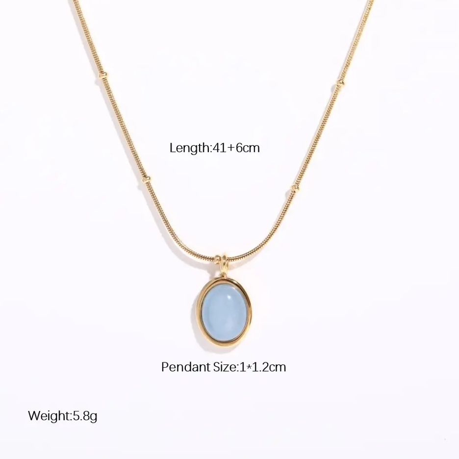 Aquamarine Pendant Necklace for Courage