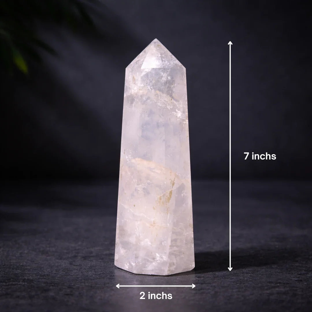Natural Clear Quartz Crystal Tower