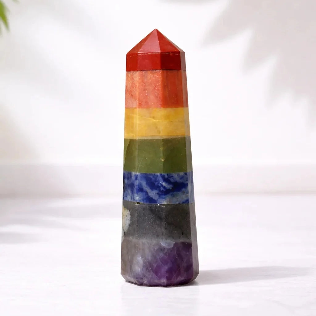 Natural 7 Chakra Crystal Tower