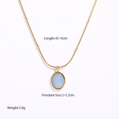 Aquamarine Pendant Necklace for Courage