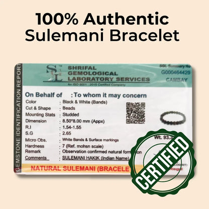 Sulemani Hakik Round 8MM Bead Bracelet (Protection from Evil Eye)