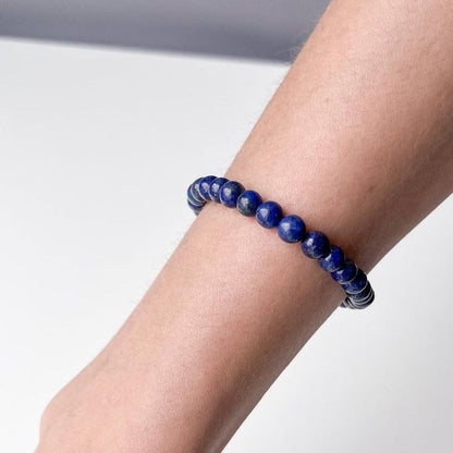 Lapis Lazuli Round 8MM Bead Bracelet for Harmony & Healing