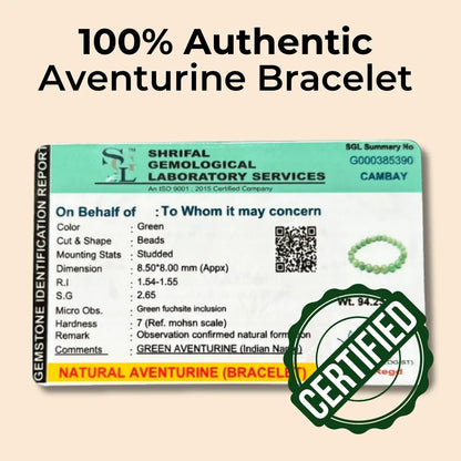 Green Aventurine Round 8MM Bead Bracelet – Aligns with Luck & Opportunities