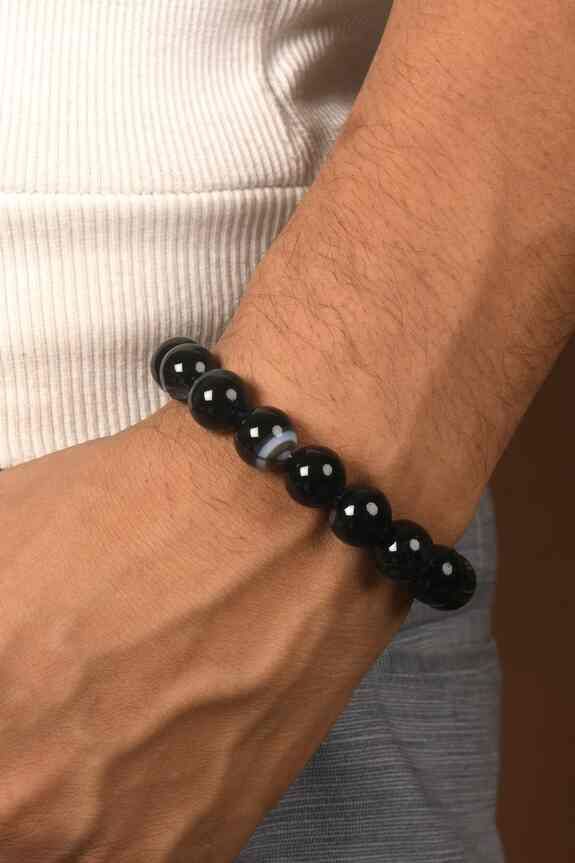 Sulemani Hakik Round 8MM Bead Bracelet (Protection from Evil Eye)