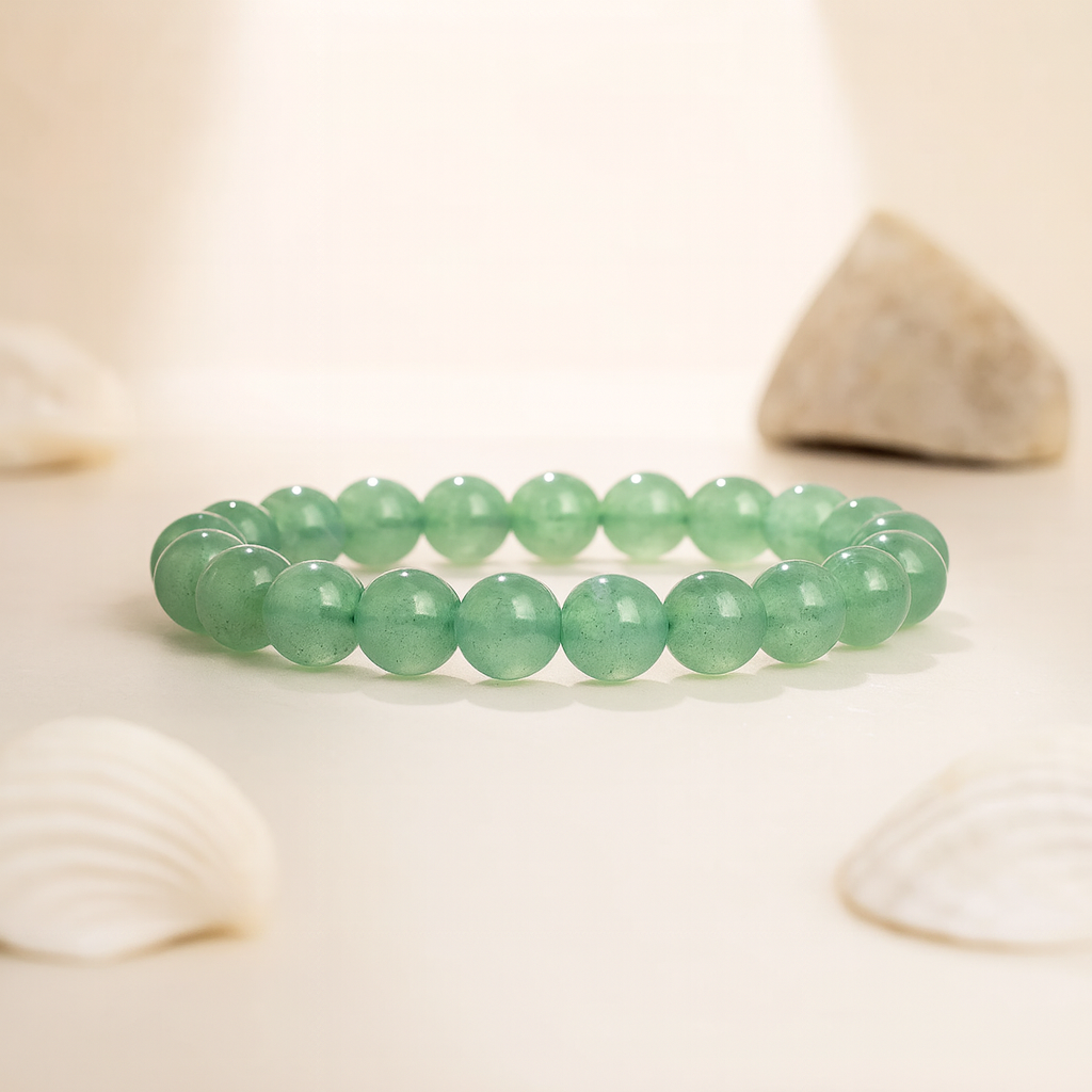 Green Aventurine Round 8MM Bead Bracelet – Aligns with Luck & Opportunities