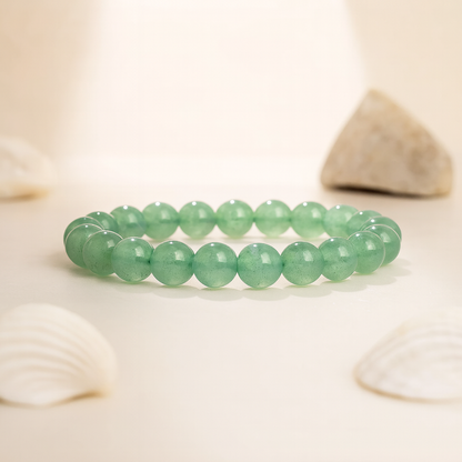 Green Aventurine Round 8MM Bead Bracelet – Aligns with Luck & Opportunities