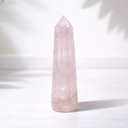 Natural Rose Quartz Crystal Tower