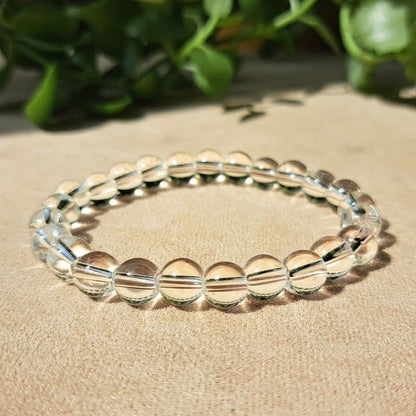 Clear Quartz Round 8MM Bead Bracelet for Mind & Soul Alignment