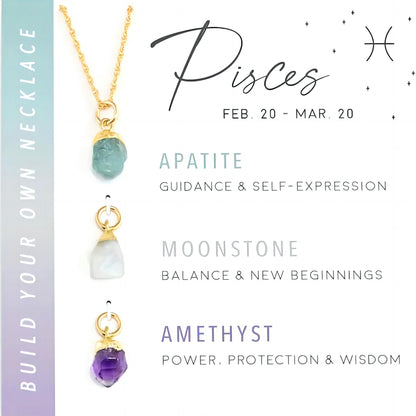 Raw Stone Zodiac Pendant Set