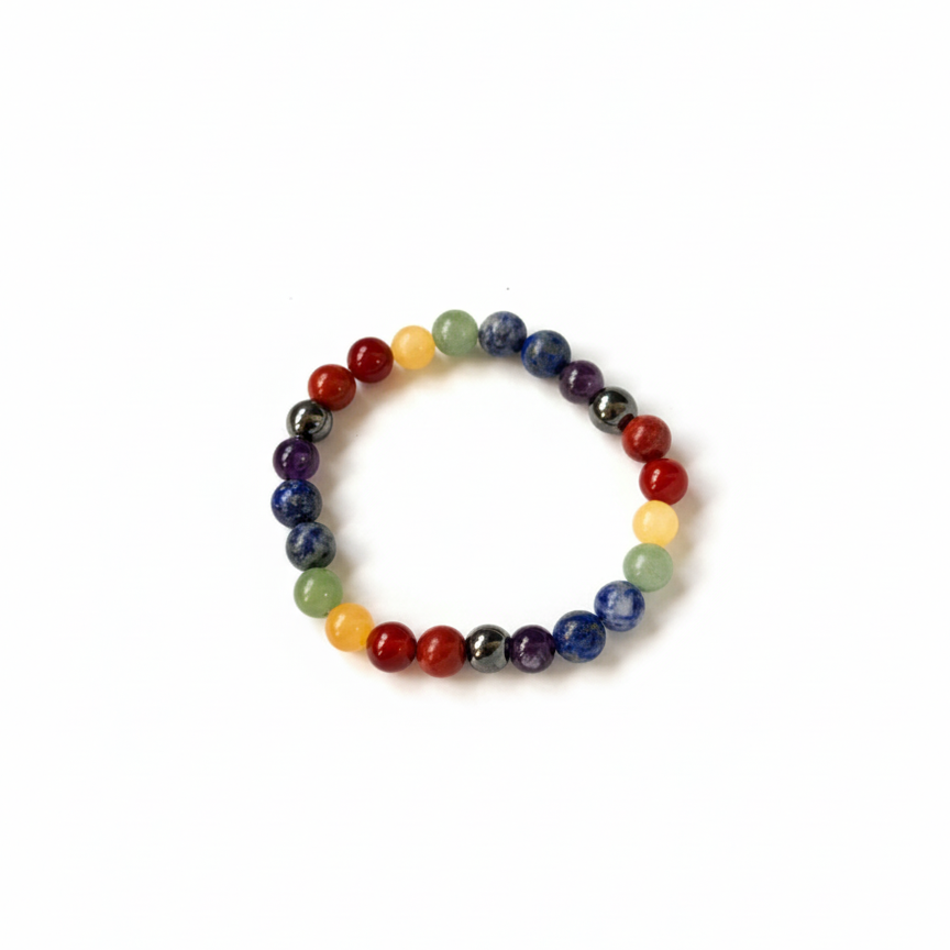 Natural Seven Chakra Crystal Healing 8MM Bracelet With Certificate