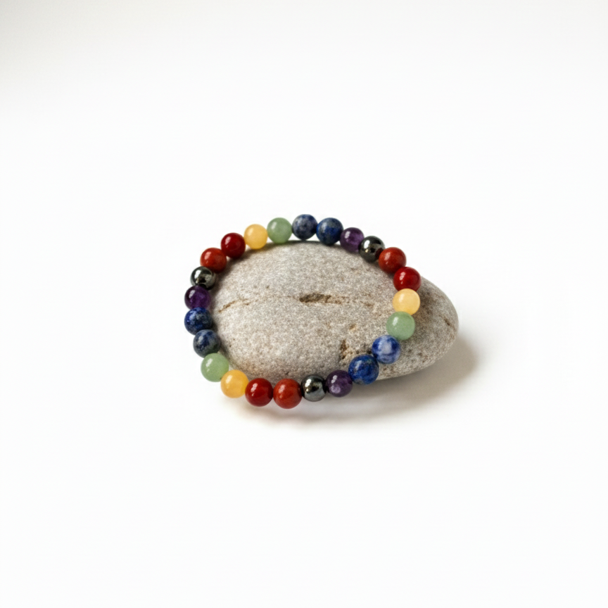 Natural Seven Chakra Crystal Healing 8MM Bracelet With Certificate