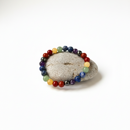 Natural Seven Chakra Crystal Healing 8MM Bracelet With Certificate