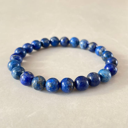 Lapis Lazuli Round 8MM Bead Bracelet for Harmony & Healing