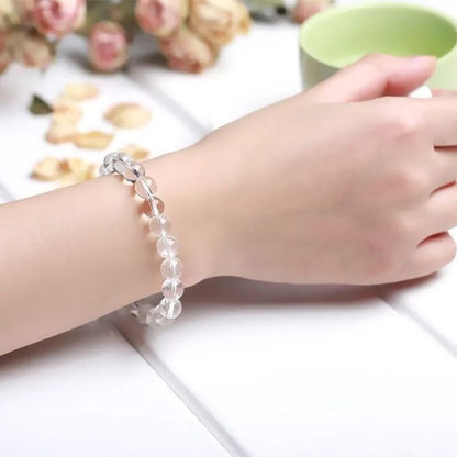 Clear Quartz Round 8MM Bead Bracelet for Mind & Soul Alignment
