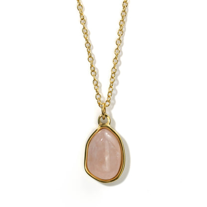 Rose Quartz Pendant Necklace for Love & Relationships