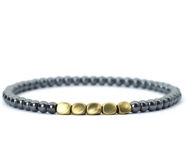 Hematite & Copper Bracelet  for Grounding & Luck (4mm Beads)