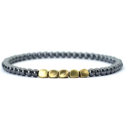 Hematite & Copper Bracelet  for Grounding & Luck (4mm Beads)