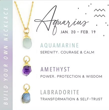 Raw Stone Zodiac Pendant Set