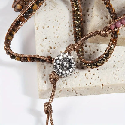 Black Onyx Boho Wrap Bracelet
