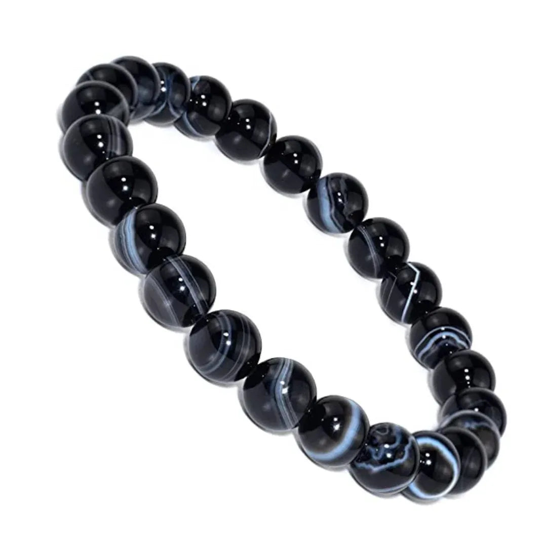Sulemani Hakik Round 8MM Bead Bracelet (Protection from Evil Eye)