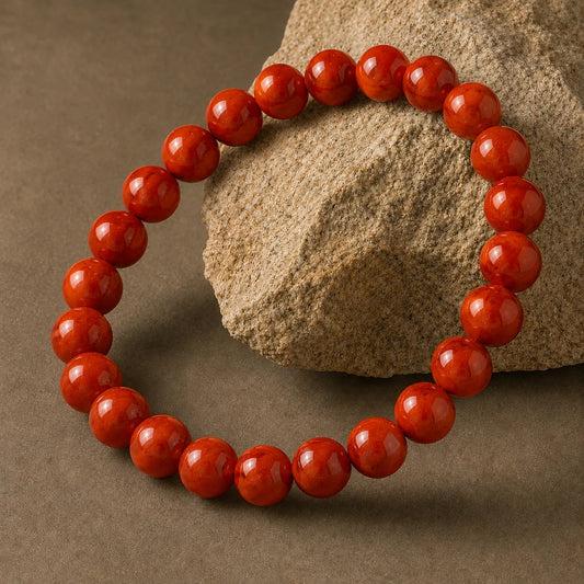 Natural Red Coral AAA Bracelet 8MM With Certificate
