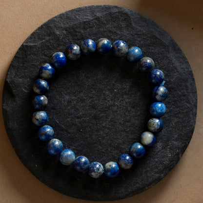 Lapis Lazuli Round 8MM Bead Bracelet for Harmony & Healing