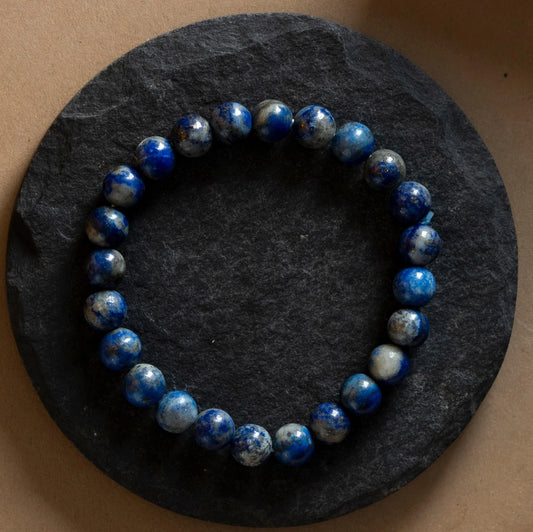 Lapis Lazuli Round 8MM Bead Bracelet for Harmony & Healing