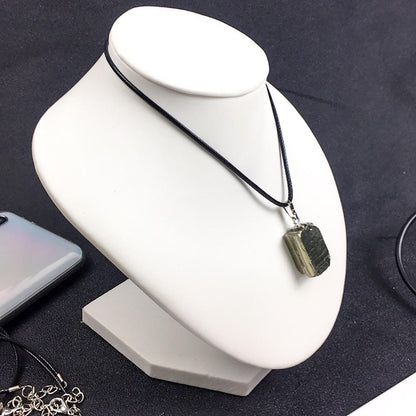 Pyrite Raw Pendant Necklace for Abundance, Prosperity & Wealth