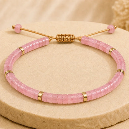 Rose Quartz Braided Bracelet (Heals Heart & Attracts Love)