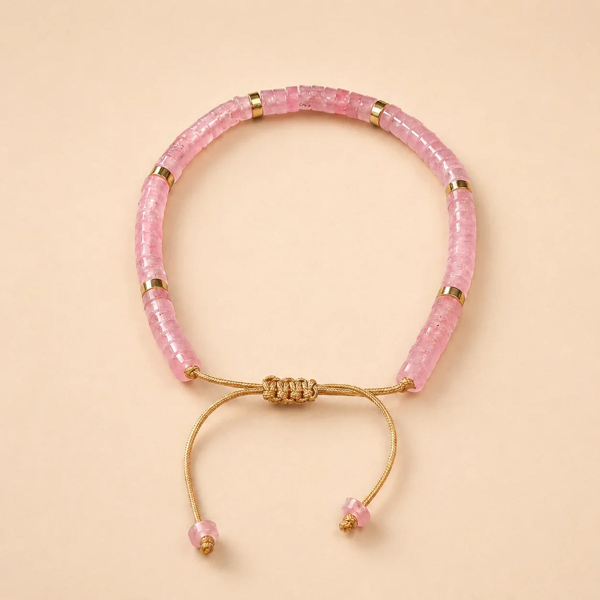 Rose Quartz Braided Bracelet (Heals Heart & Attracts Love)