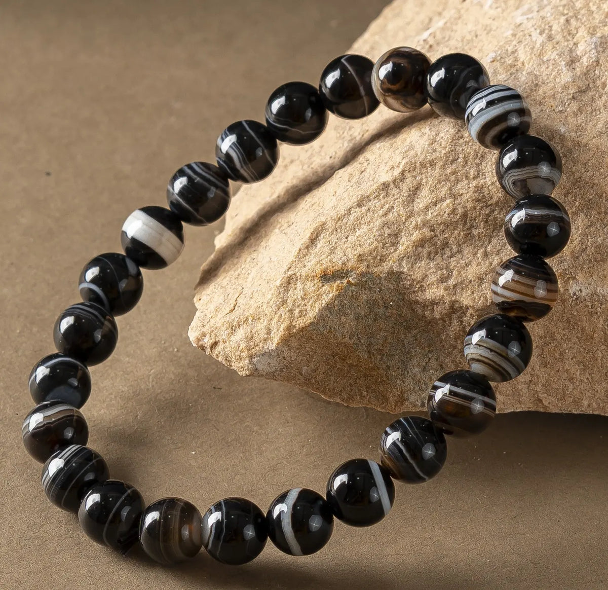 Sulemani Hakik Round 8MM Bead Bracelet (Protection from Evil Eye)