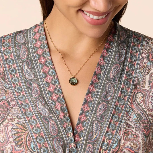 African Turquoise with Evil Eye Nazar Pendant Necklace for Protection & Spiritual Growth