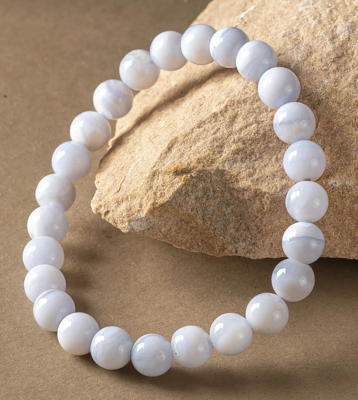 Natural Blue Lace Agate AAA Bracelet 8MM With Certificate