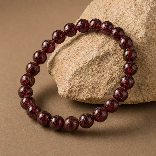 Natural Garnet Bracelet 8mm  WIth Certificate