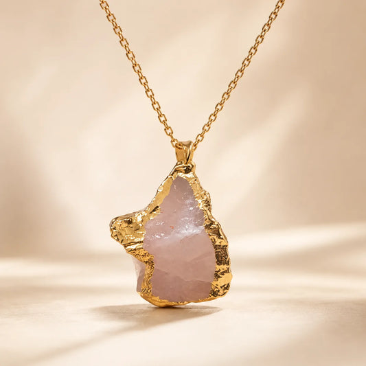 Rose Quartz Druzy pendant
