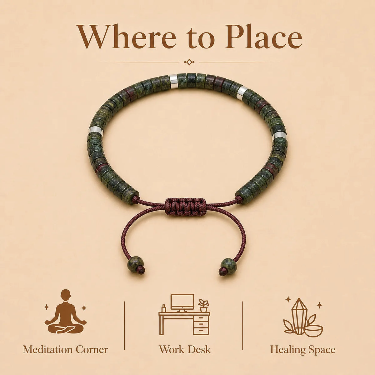 Dragon Blood Stone Braided Bracelet for Courage & Power