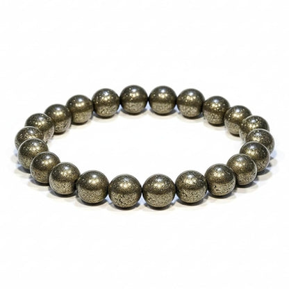 Pyrite Round 8MM Bead Bracelet - Confidence & Wealth