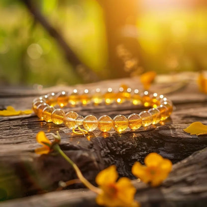 Citrine Round 8MM Bead Bracelet - Success & Abundance