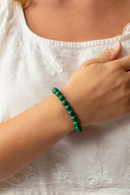 Natural Malachite AAA Bracelet 8MM With Certificate