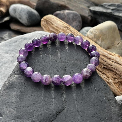Amethyst Round 8MM Bead Bracelet – Boosts intuition & focus
