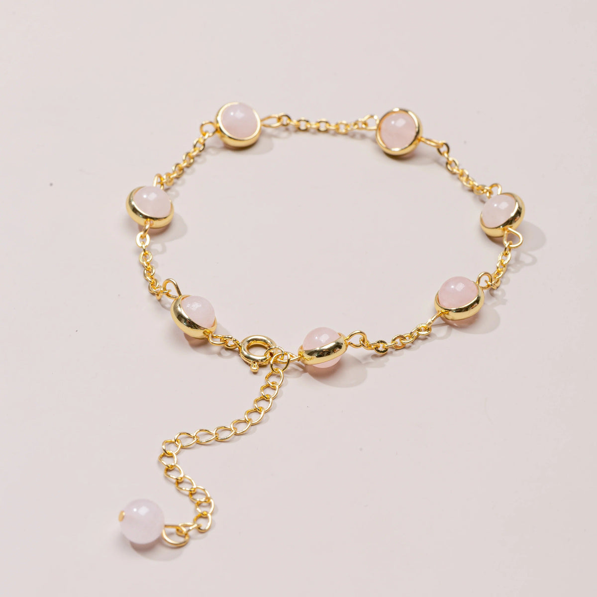 Rose Quartz Love & Heart Chakra Chain Bracelet