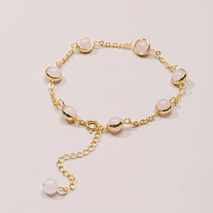 Rose Quartz Love & Heart Chakra Chain Bracelet