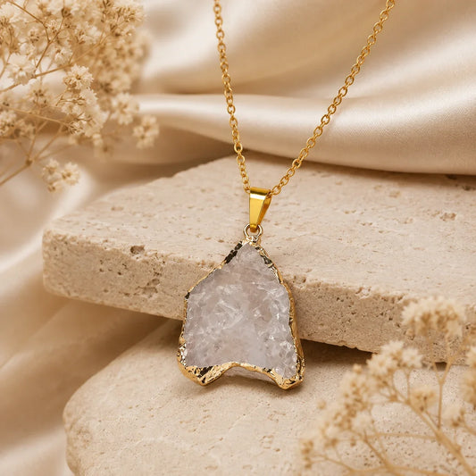 Clear Quartz Druzy Pendant