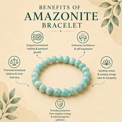 Natrual Amazonite AAA Bracelet 8MM With Certificate