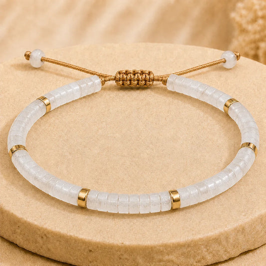 Clear Quartz Braided Bracelet for Empathy