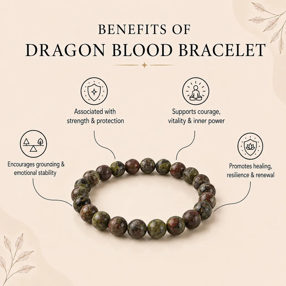 Natural Dragon Blood Bracelet 8mm With Certificate