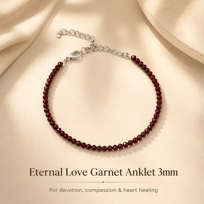 Eternal Love Garnet Anklet 3mm – For devotion, compassion & heart healing