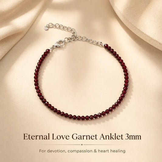 Eternal Love Garnet Anklet 3mm – For devotion, compassion & heart healing