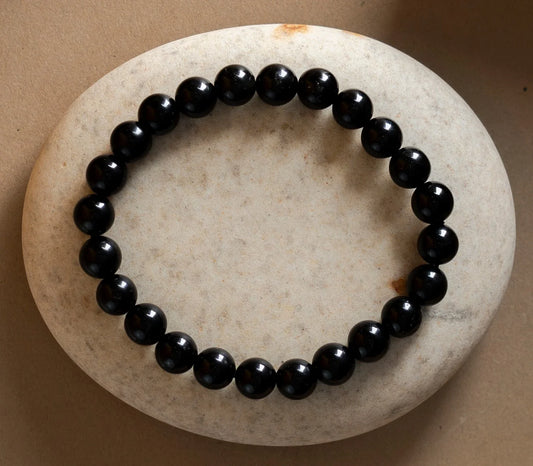Natural Black Onyx Bracelet 8mm With Certificate