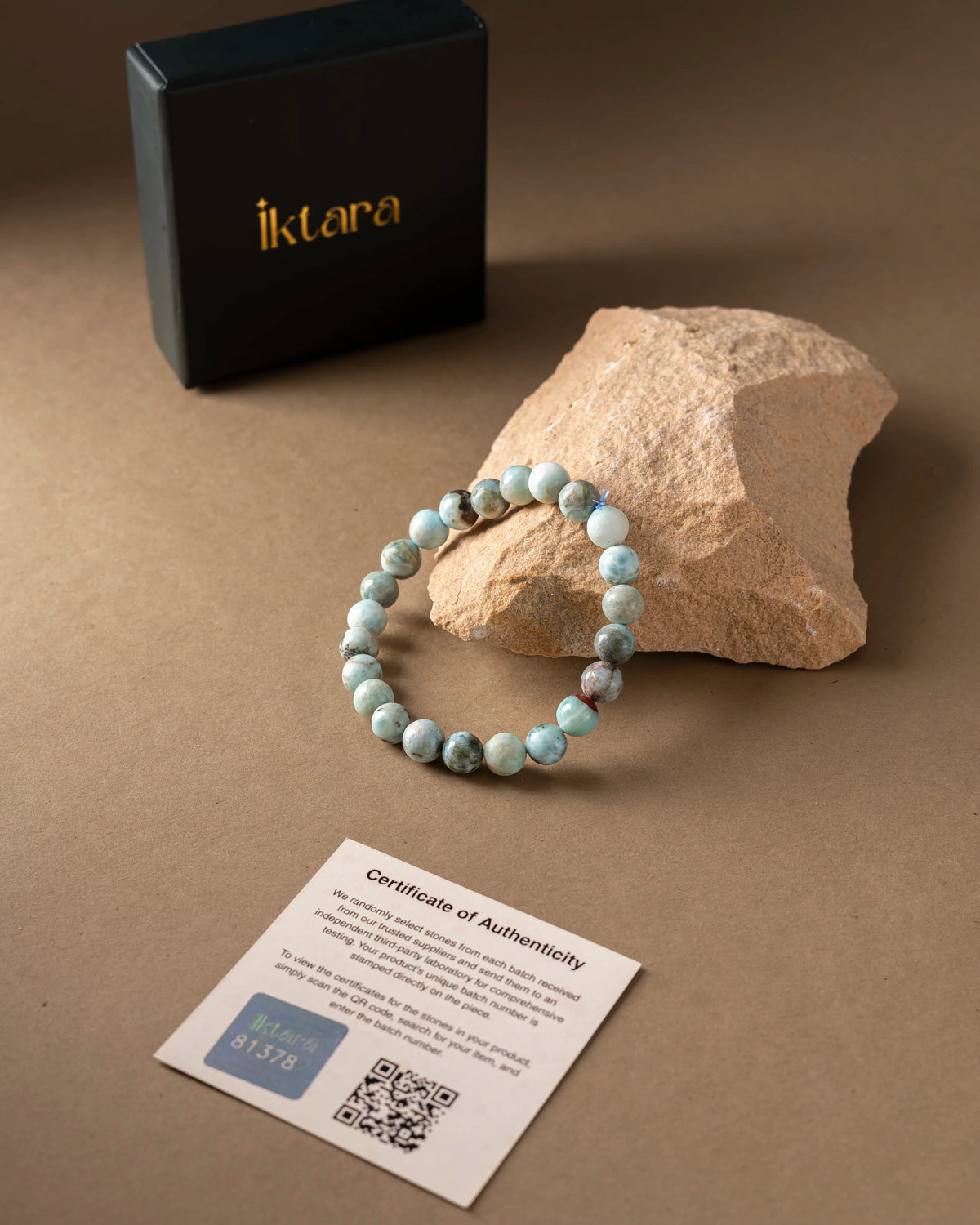 Natural Larimar AAA Bracelet 8MM With Certificate